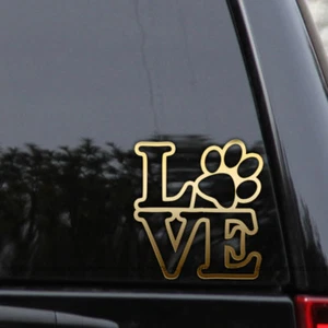 Puppy Love Paw Decal Sticker Dog Print Cat Pet Car Window Laptop - Foto 1 di 2