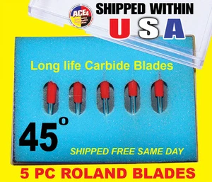 10x45° HIGH QUALITY ROLAND VINYL CUTTER PLOTTER BLADES NEW IN BOX - Picture 1 of 1