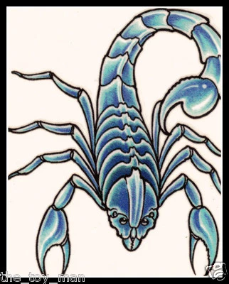 ESCORPIÓN ESCORPIO INSECTO IMPERMEABLE TATUAJE TEMPORAL DISFRAZ HALLOWEEN HOMBRES MUJERES Foto 1 de 4