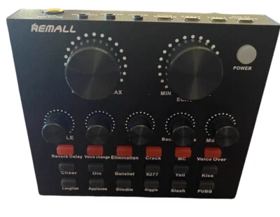 REMALL Live Sound Card for Live Streaming, Voice Changer Upgraded V8 Sound READ” - Image 1 of 4