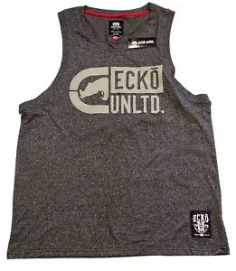 Ecko Unltd Tank Top Mens 2XL Charcoal Marled Large Rhino Graphic Spell Out Logo - Picture 1 of 11