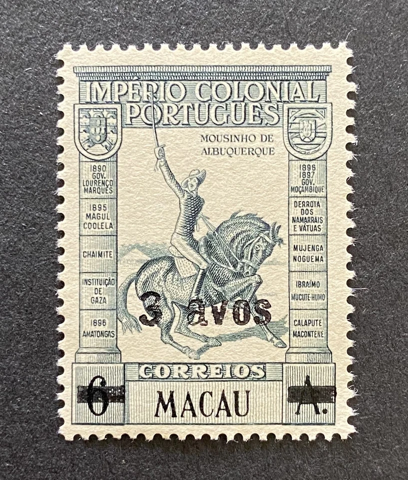 Sello Macao s 6 avos recargado 3 avos - Imperio Colonial Portugués - 1942 Foto 1 de 1