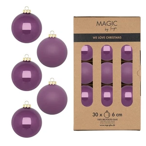 30 Weihnachtskugeln Glas 6cm matt glänzend Christbaumkugeln Weihnachtsbaumkugeln - Bild 1 von 1