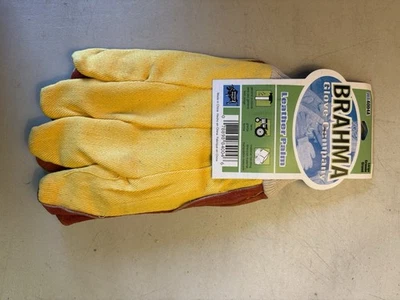 One Dozen Hombre Grande, Cuero Palma, Cuello, Puño, Guante de Trabajo, Color Borgoña Dorado Foto 1 de 3