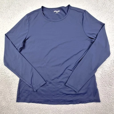 Camisa Lands End para mujer mediana manga larga elástica cuello redondo capas top Foto 1 de 4