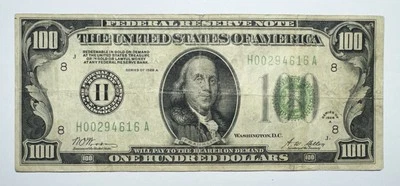 1928 A $100 Federal Reserve Note, St. Louis, Missouri Redeemable In Gold - Image 1 of 2