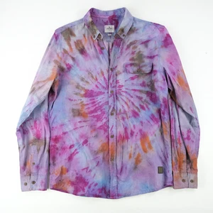 Rip Curl Sz. Med Chambray Lightweight Button Down Shirt Custom Tie Dye Shirt - Picture 1 of 5