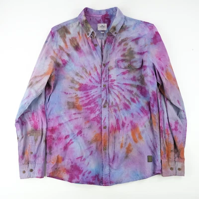 Rip Curl Sz. Med Chambray Lightweight Button Down Shirt Custom Tie Dye Shirt - Image 1 of 4