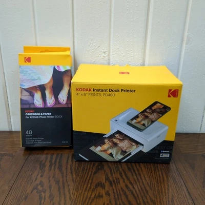 Kodak PD460 Instant Dock Printer 4''x6'' Bluetooth with PHC-40 Cartridge Bundle - Image 1 of 4