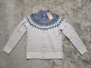 Fjallraven Ovik Knit Cardigan Women's Wool Sweater Chalk White/Flint Grey XL NWT - Picture 1 of 10