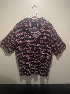 Budweiser Beenthrill Red And Black All Over Button Up Shirt Size XL - Image 1 of 4