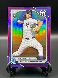 2024 Bowman Draft Chrome #BDC-97 Bryce Cunningham 1st Bow Purple Refractor /250 - Picture 1 of 2