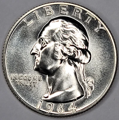 1964 GEM PROOF 90% SILVER WASHINGTON QUARTER - Image 1 of 4