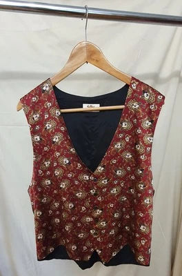 Chaleco Paisley Seda Disney Mickey Mouse Vintage Años 90 Hecho en Corea M Foto 1 de 4