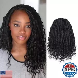 ToyoTress Boho Crochet Locs With Human Hair Curls - 14 Inch 8 Packs Natural B - Picture 1 of 5