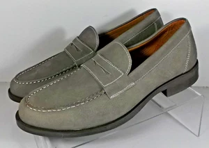 208199X SP50 NEWSOM PENNY MEN'S SHOES SIZE 9 M GRAY NUBUCK JOHNSTON & MURPHY - Picture 1 of 6