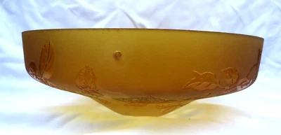 * DEVEAU - suspension / Lustre luminaire , verre moulé , gravé ,Art Déco- 1930 - Photo 1/4