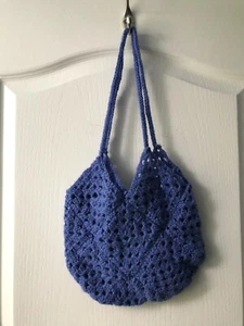 Warme blaue Häkeltasche - Bild 1 von 3