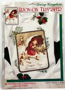 NEU 1990er Daisy Kingdom Regenschirm & Stechpalme 6131 Bügelbild Mode Transfer Vintage 10372 - Bild 1 von 2