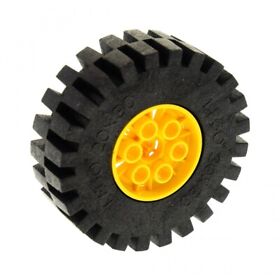 1x LEGO Technic Wheel 20x30 Black Rim Yellow Car 8862 8853 8854 4267 4266c02