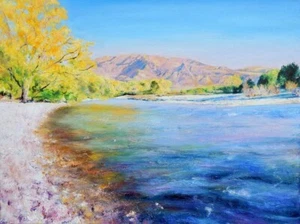 PINTURA ORIGINAL RICHARD FREER ""Distrito de los Lagos"" parque de vida rural pico al óleo - Imagen 1 de 1