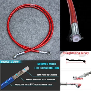 Manguera de aceite embrague freno motocicleta rojo hidráulico trenzado tubo 120 cm 47,24" - Imagen 1 de 9
