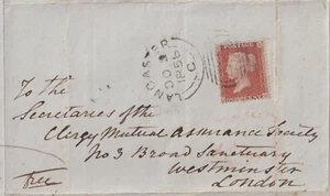 Lancaster Sideways Duplex 1856 rev Jeffry Hebdon reclamo de pago por enfermedad clero mutuo ins - Imagen 1 de 3