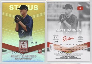 2015 Panini Elite Status Gold /49 Matt Barnes #4 Rookie RC