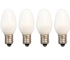 4 watt Night Light replacement BULBs 4pak White e12 candelabra c7 MERIDIAN 13201 - Picture 1 of 2