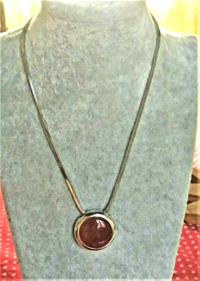 Necklace ARGENTO 925 Collana Ciondolo Corniola Naturale lunghezza cm 40  - Immagine 1 di 4