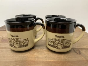 Vintage Hardee’s Rise & Shine Mugs Set of 4 Homemade Biscuits 1989 Advertising - Picture 1 of 14