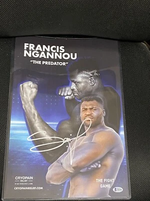 UFC “THE PREDATOR” FRANCIS NGANNOU 12x18 SIGNED AUTO POSTER BECKETT COA RARE - Image 1 of 3