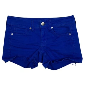 Pantalones Cortos American Eagle Mujer 2 Elastizados Tiro Bajo Corte Jean Crop Booty Denim - Imagen 1 de 11