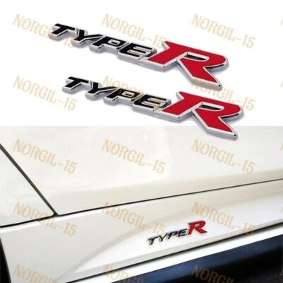 2 piezas para 3D Aluminio TIPO-R Coche Insignia Delantera/Trasera Guardabarros Cuerpo Emblema Calcomanía Adhesiva Foto 1 de 4