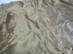 Vtg 1960s Olive Green Satin Fabric Material Fashion Sewing Craft Drapery - Picture 1 of 7