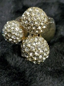 Oversized Statement Fashion Stretch Ring with Crystals Cluster One Size - Picture 1 of 6