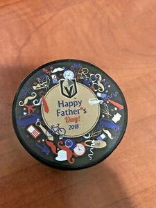 LAS VEGAS GOLDEN KNIGHTS HAPPY FATHERS DAY PUCK RARE STANLEY CUP - Picture 1 of 1