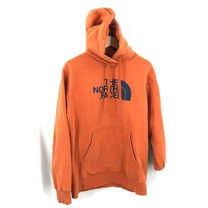 The North Face pullover con cappuccio felpa logo arancione outdoor comodo L - Foto 1 di 8