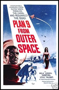 Pósters de películas de madera Plan 9 del espacio exterior 6x8 grande - Imagen 1 de 2