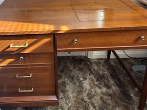 1961 Singer Slant-O-Matic 401A Sewing Machine With Pedal And Copenhagen Cabinet - Picture 1 of 9