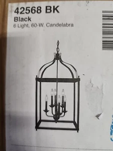 Chandelier Kichler 42568 Black Larkin 6-Light 18"W OTF - Picture 1 of 1