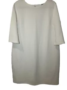 🩷Asos Cream Ribbed Sheath Dress Women's Plus Size 14 - Picture 1 of 10