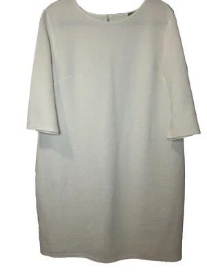 🩷Asos Cream Ribbed Sheath Dress Women's Plus Size 14 - Image 1 of 4