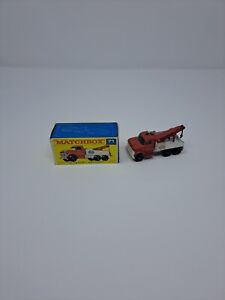Vintage Matchbox Lesney - Wreck Truck No 71 Red & White Boxed 1968 FAST SHIPPING