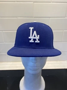 Los Angeles Dodgers Hat Cap Mens Fitted 7 1/8 Blue White New Era Baseball - Picture 1 of 3