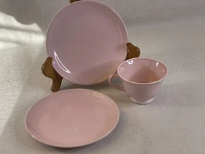 Vintage Pastell Demitasse Tasse & Dessertteller Set Pastell Rosa UNMARKIERT LuRay - Bild 1 von 13