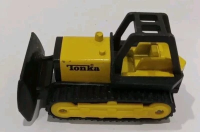 1994 Vintage TONKA Tractor Bulldozer Front Loader Caterpillar Diecast Yellow 3" - Image 1 of 4