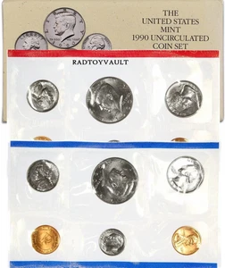 1990 United States Mint Uncirculated Coin P & D Set OGP Free Shipping! - Picture 1 of 1