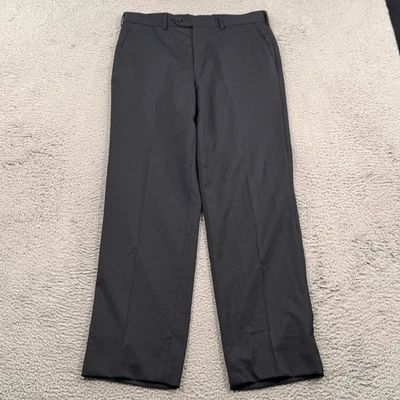 Pantalones Brooks Brothers Fitzgerald 1818 para hombre 35x31 azul frente plano 100 % lana Foto 1 de 4