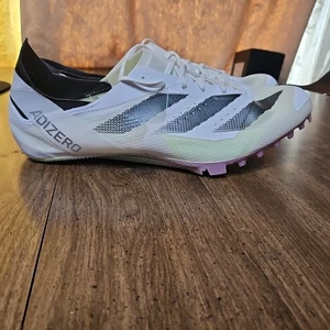 Size 11 Mens- Adidas Adizero Finesse Track Spikes White/Green IE5487 - Picture 1 of 12